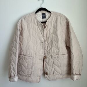 Primark Beige Quilted Button Jacket